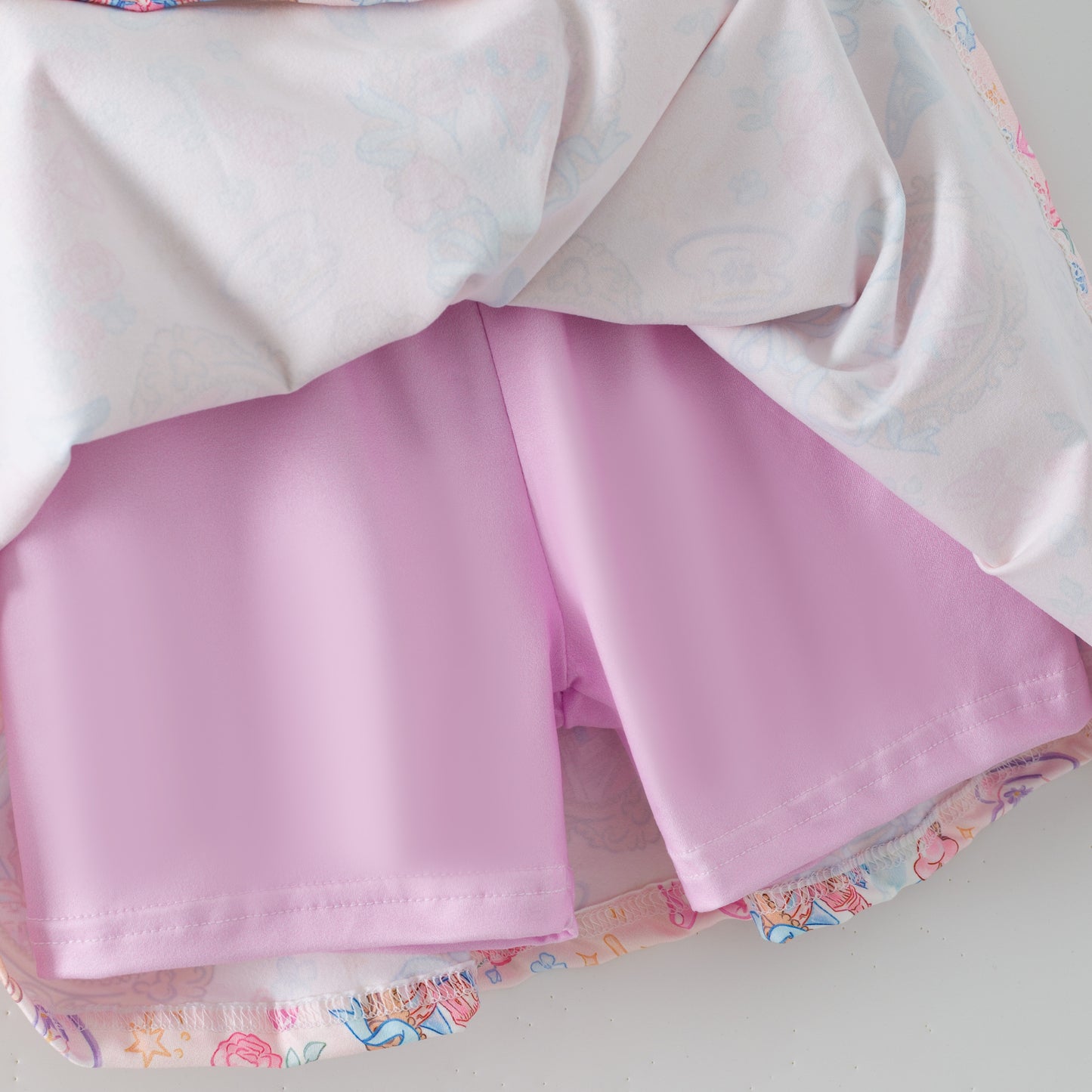 Girls Summer Cartoon Cute Castel Printed Party Outfits