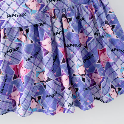 Girls K-POP DEMON HUNTER Printed Athletic Skirt Set