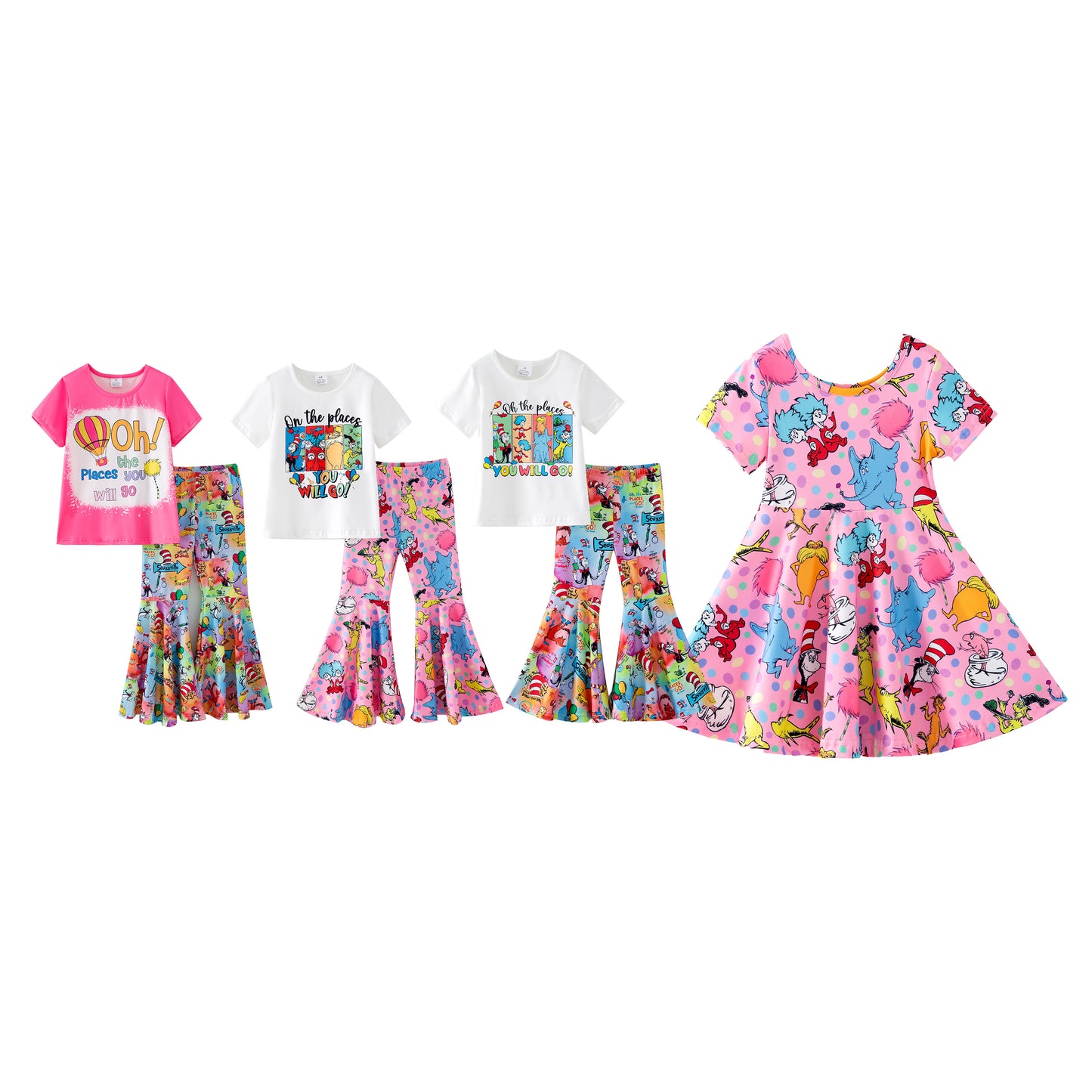 Dr.Suess Printed Cute Milk Silk Kids Outfits Collection