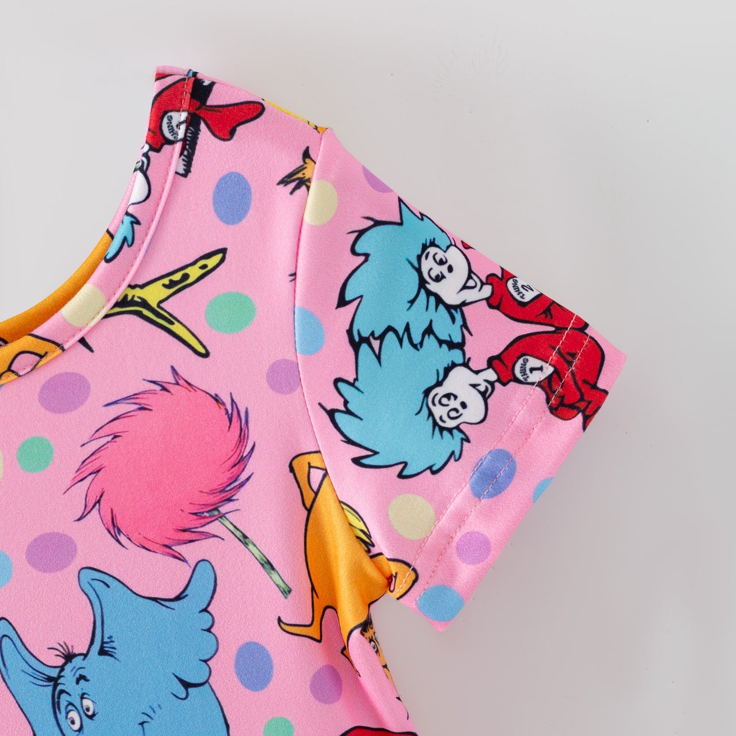 Dr.Suess Printed Cute Milk Silk Kids Outfits Collection