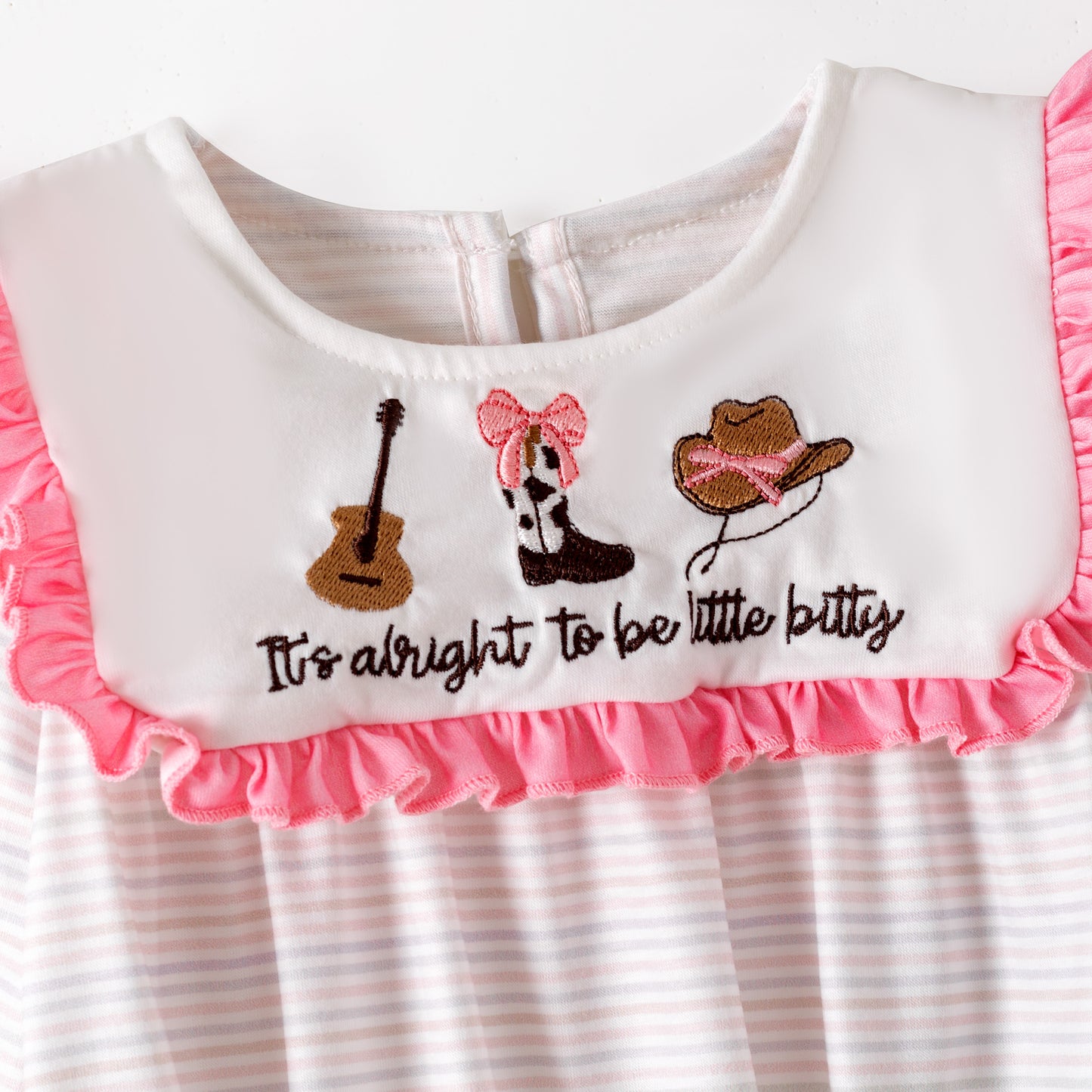 Kids Western Embroidered Outfit Set – Guitar, Boots & Cowboy Hat Design