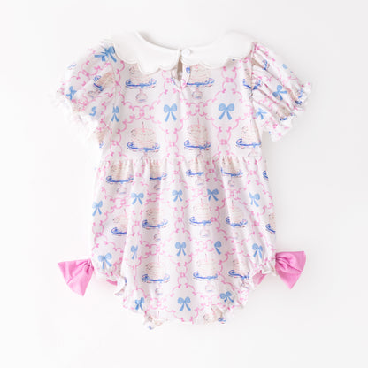 Baby Girls Summer Fall BRITHDAY GIRL Embroidered Smock Romper