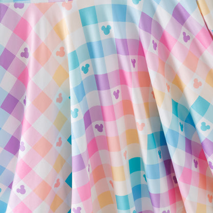 Spring Summer Colorful Plaid Twirl Dress For Girls