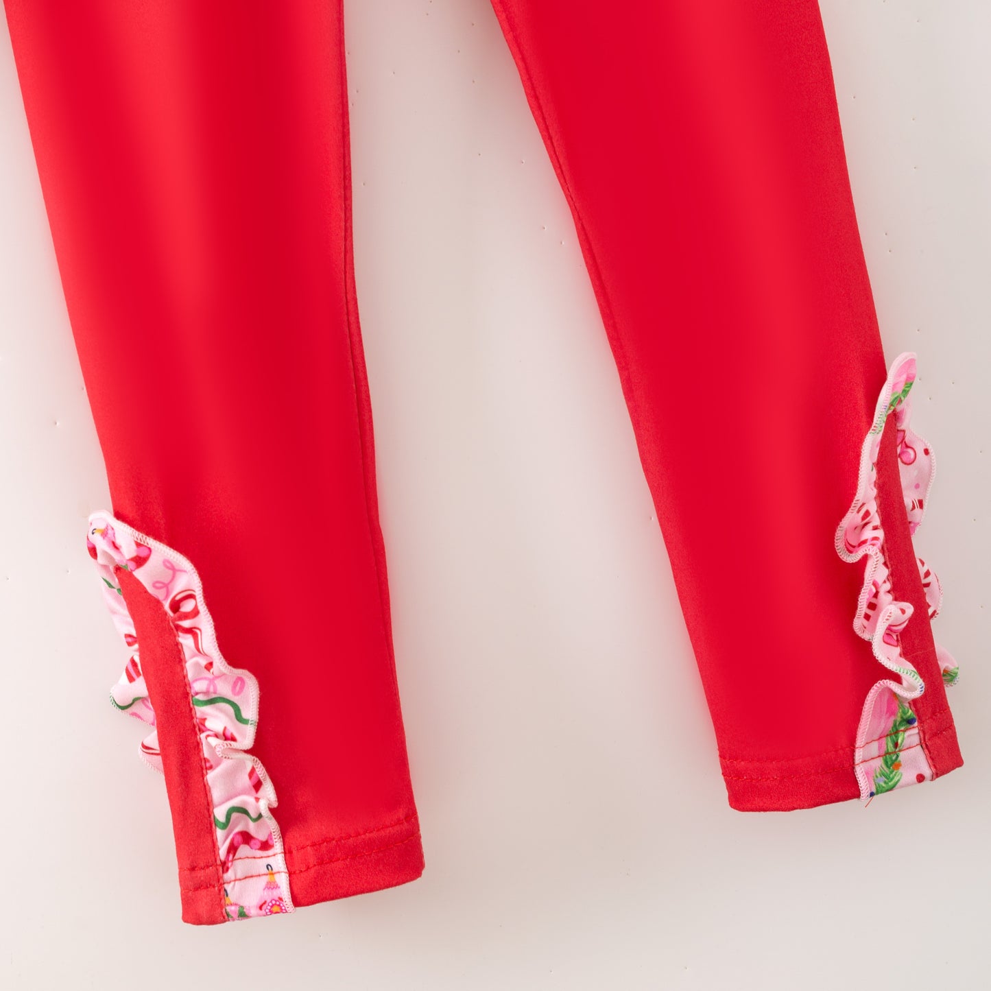 Girls Christmas Winter Red Santa Bow Pocket Pant+Top Set