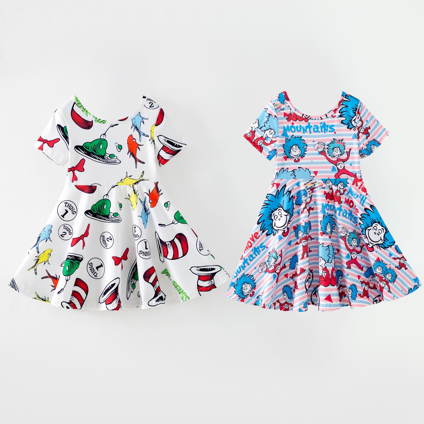 Kids Summer Dr.Suess Fashion Print Twirl Dress