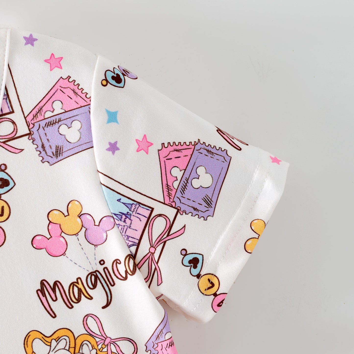 Girls Summer Cartoon Cute Magical Printed Party Outfits