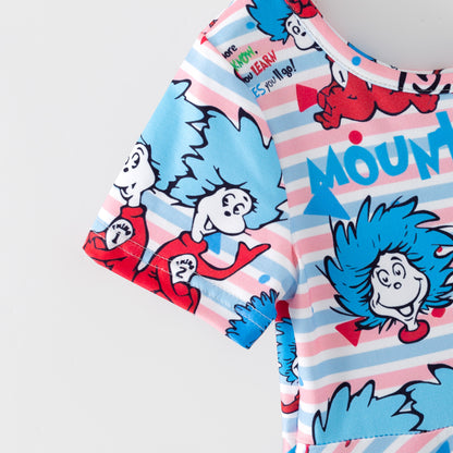 Kids Summer Dr.Suess Fashion Print Twirl Dress