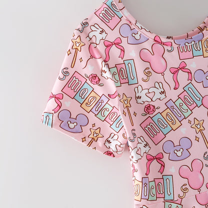 Summer Minnie Printed Cartoon Fashion Kids Clothes Collection