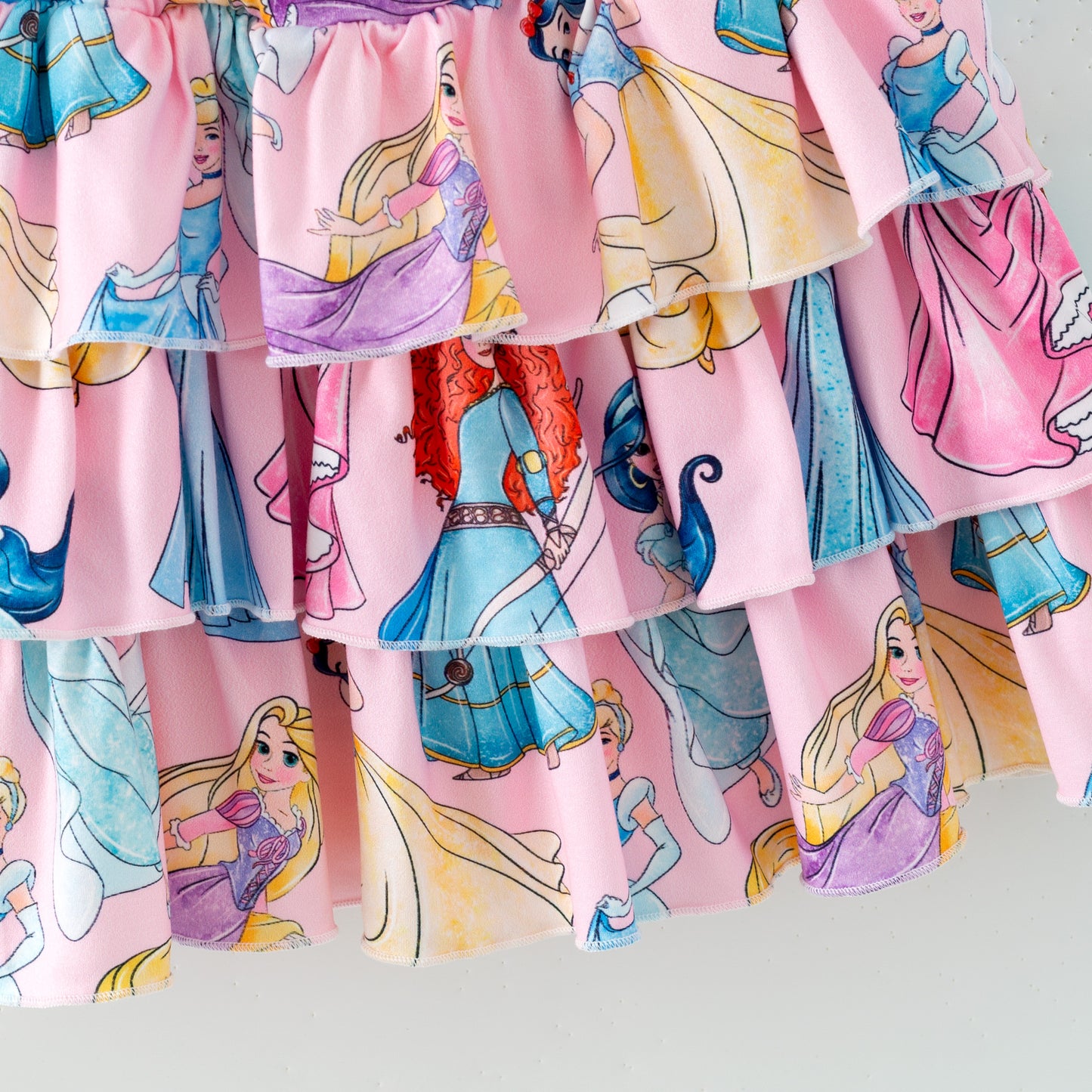 Girls Princess Cartoon Printed Athletic Skirt Set