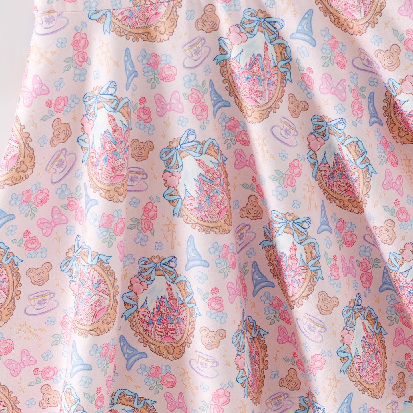 Girls Summer Cartoon Cute Castel Printed Party Outfits