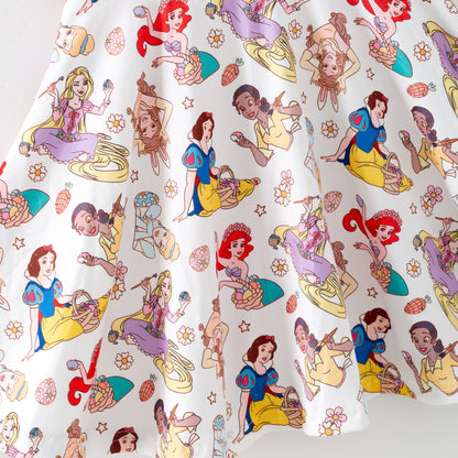 Summer Princess Printed Sleeveless Twirl Dress For Girls