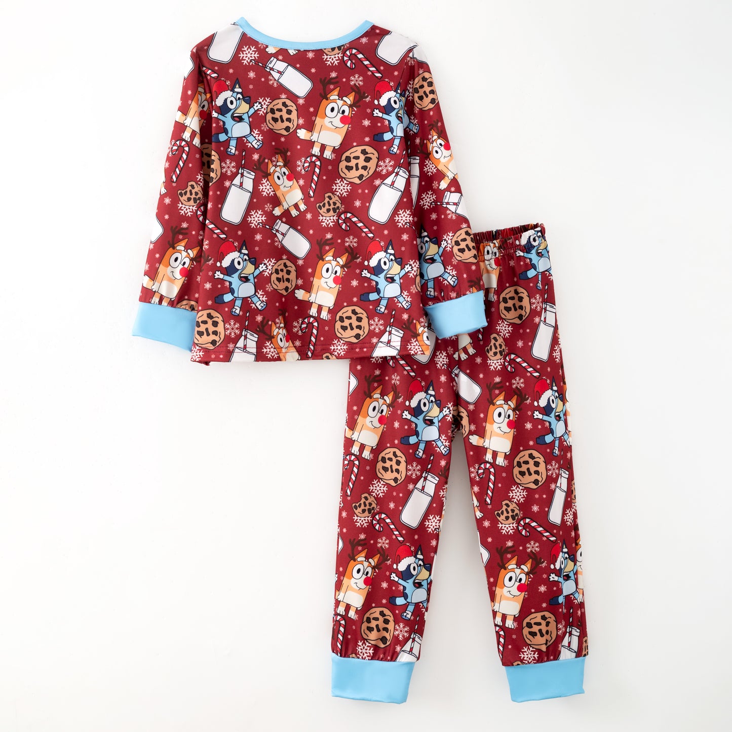 Kids Fall Christmas Bluey Cartoon Dress Pajamas Set