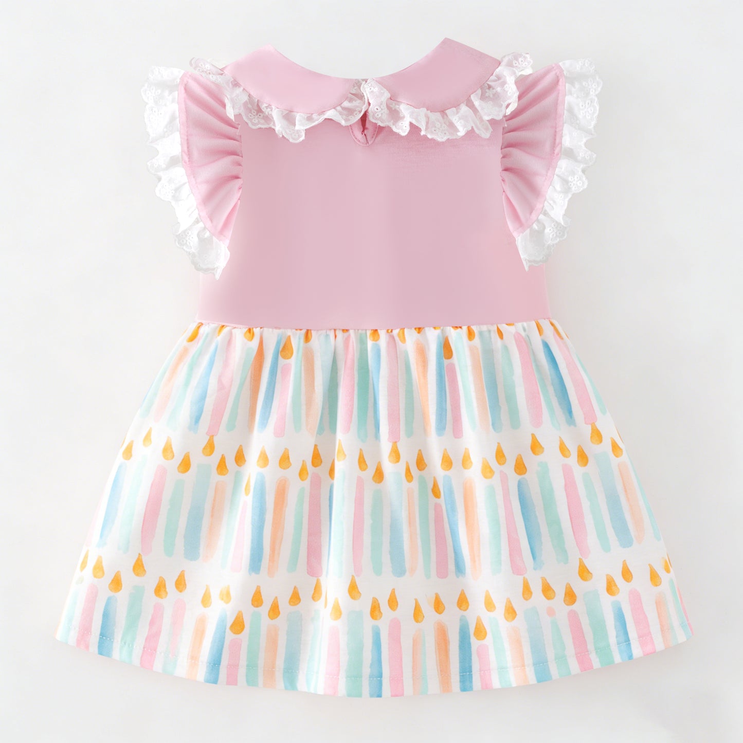 Kids Spring Summer Brithday Embroidery Candle Sibling Set