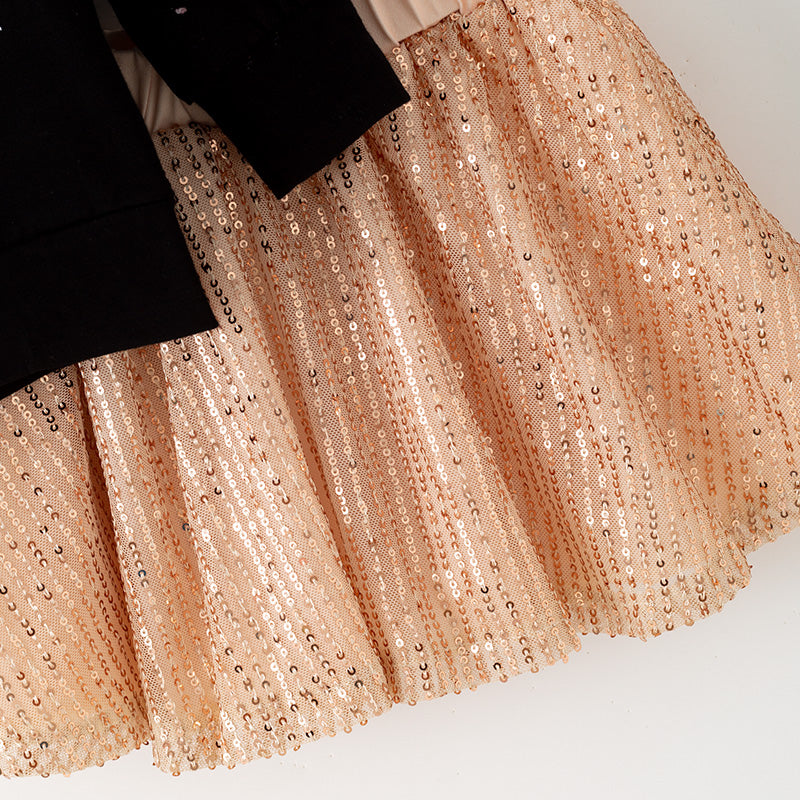Sequin Skirt Outfit – Gingerbread Man Embroidered Christmas Set