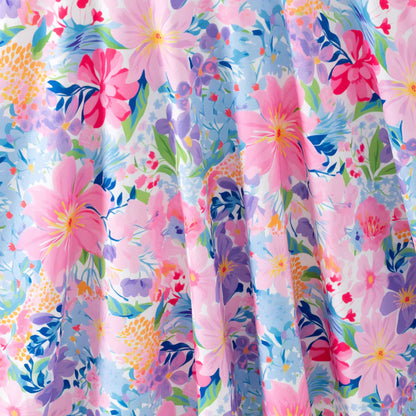 Mommy and Me Summer Floral Print Maxi Dresses