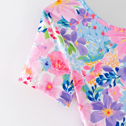 Mommy and Me Summer Floral Print Maxi Dresses