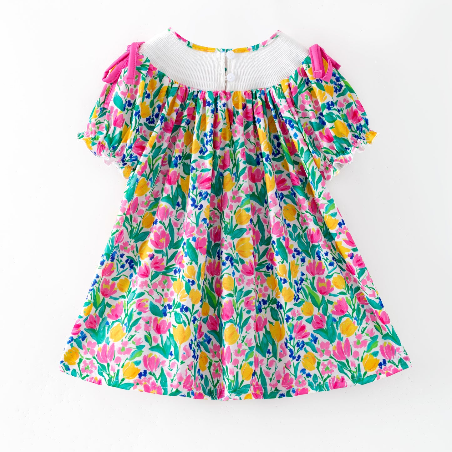 Spring Summer MAMA'S GIRL Embroidery Smock Floral Dress & Romper