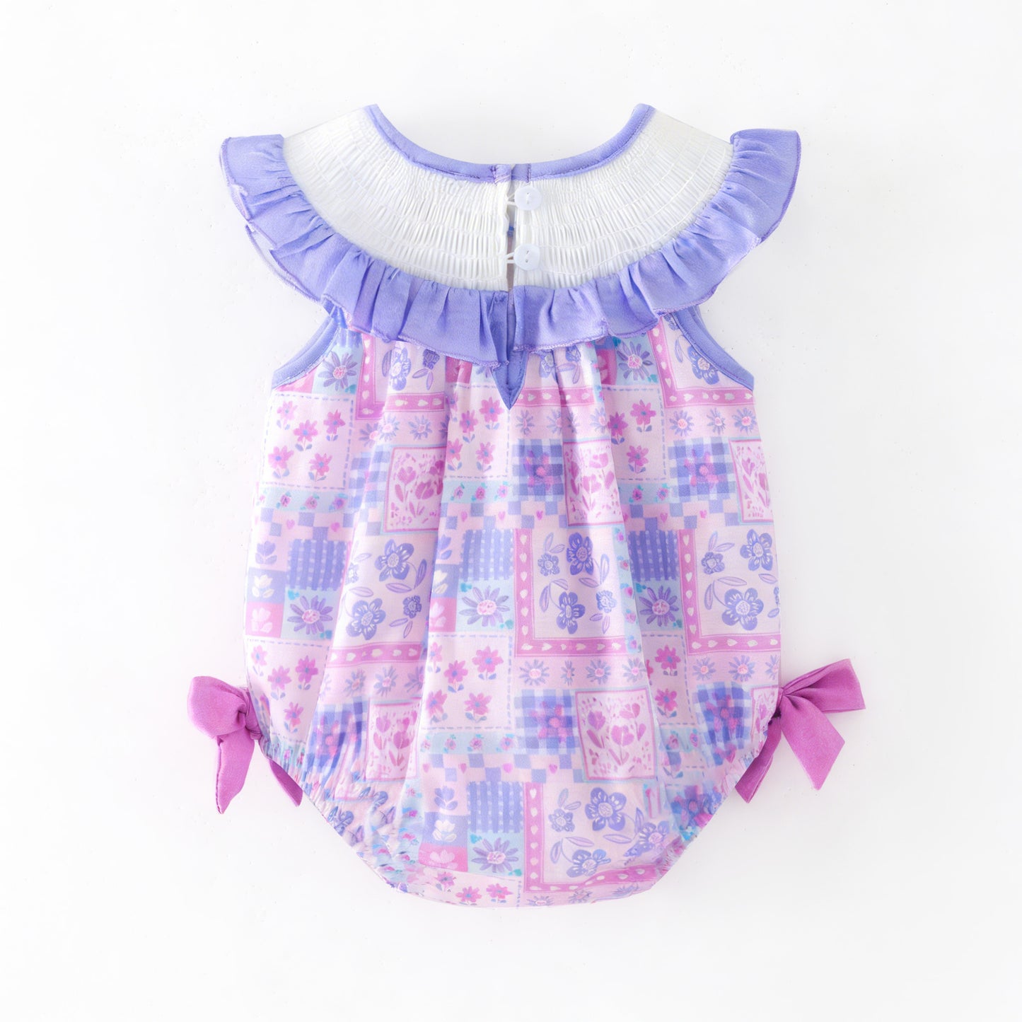 Summer Purple Floral CHILD OF GOD Embroidery Smocked Clothes Collection