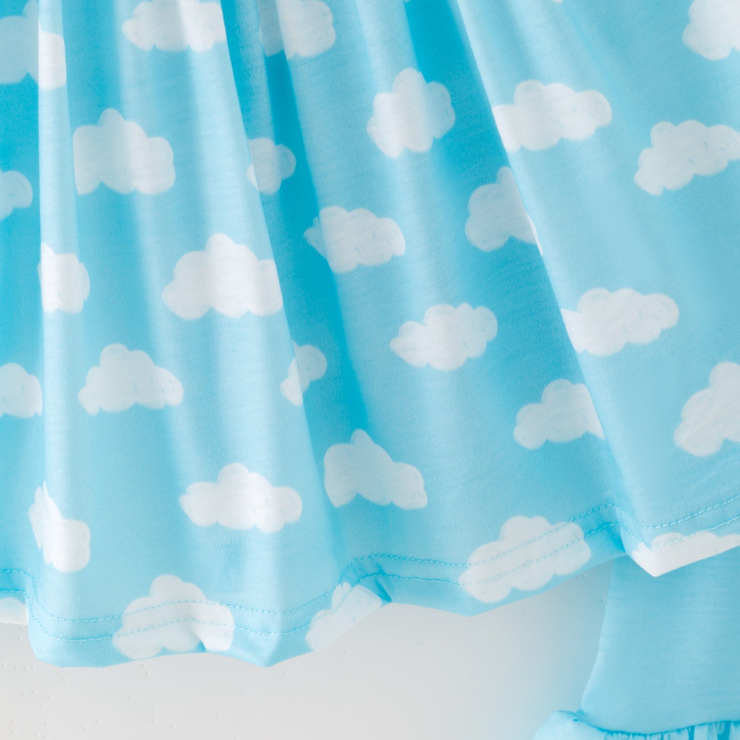 Kids Blue Cloud Cartoon Embroidery Smocked Sibling Clothes Collection