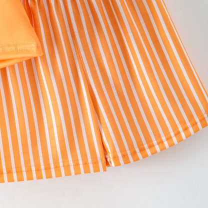 Easter Carrot Smocked Embroidery Collection – Orange Floral Bows | New Arrival