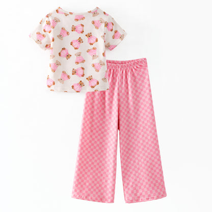 2026 Summer Cat Bear Cartoon Print Fashion Outfits Collection