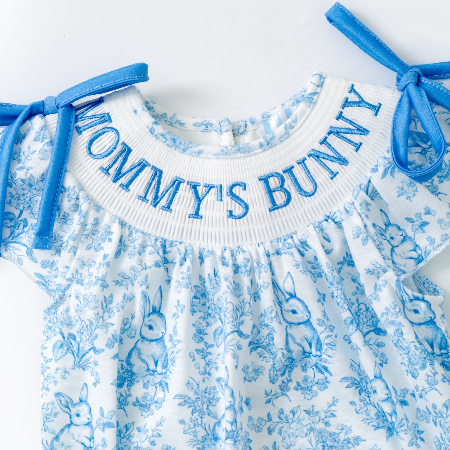 MOMMY'S BUNNY Easter Custom Name Smocked Embroidered Floral Collection