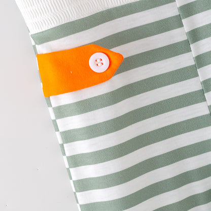 Baby Boys Halloween Stripes Pumpkin Embroidery Smock Romper