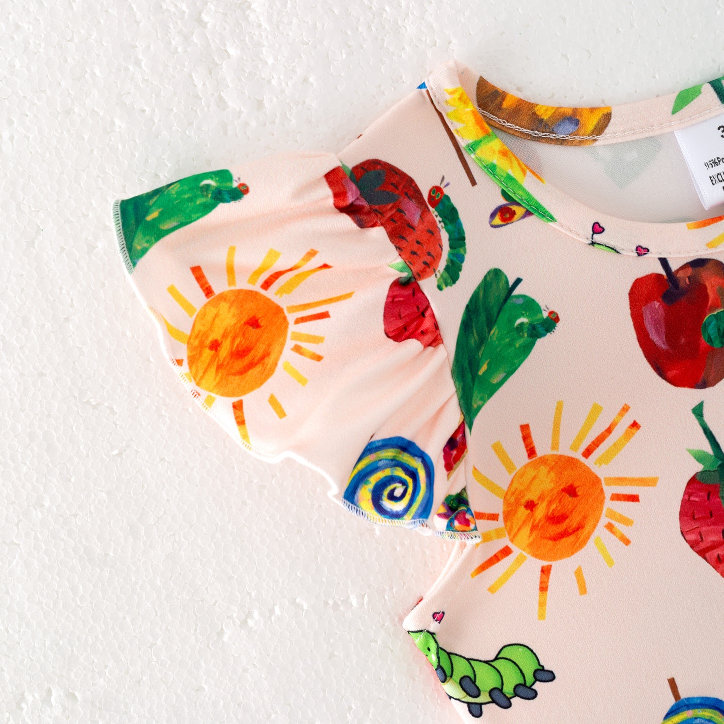 Girls Summer Apple Sunflower Print Milk Silk Dress