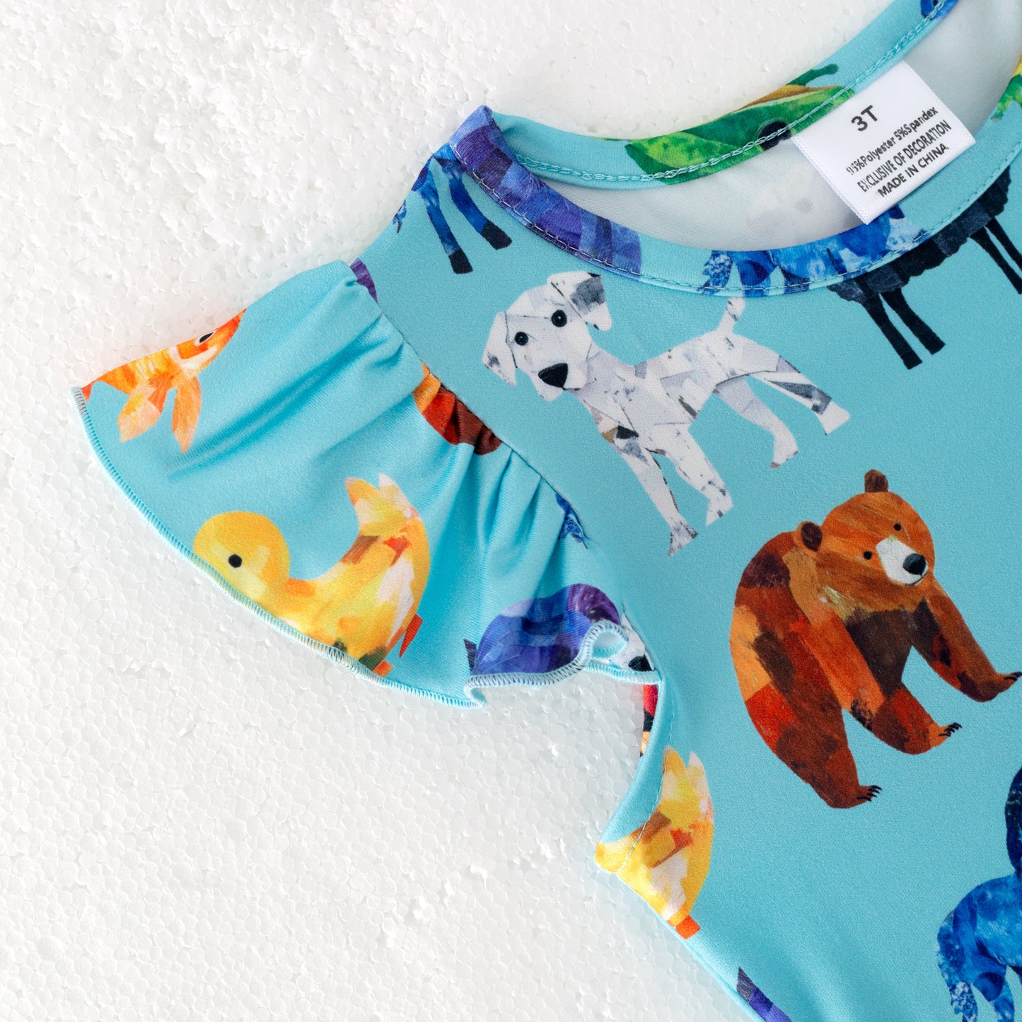 Girls Summer Animals Print Milk Silk Dress