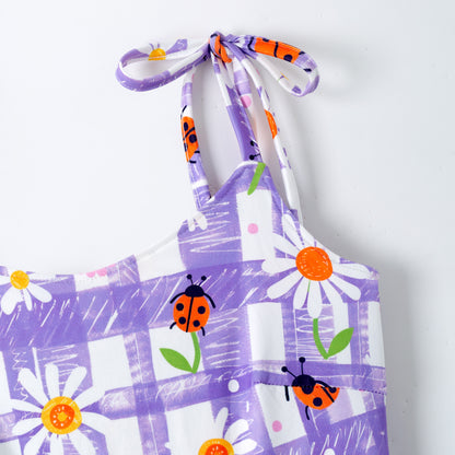 Mother's Day Mommy and Me Summer Bow Floral Butterfly Dress