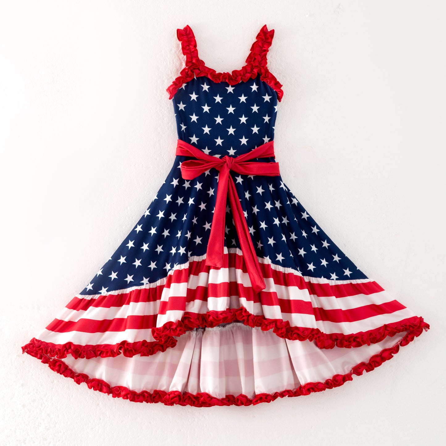 Girls Boutique July 4th Red Navy Star Slip Maxi Dress