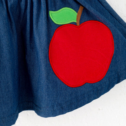 Girls Back To School "LIVE LOVE LEARN" Apple Applique Skirt Set