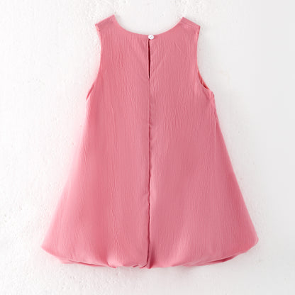 Girls Summer Pink Bow Boutique Fashion Dress