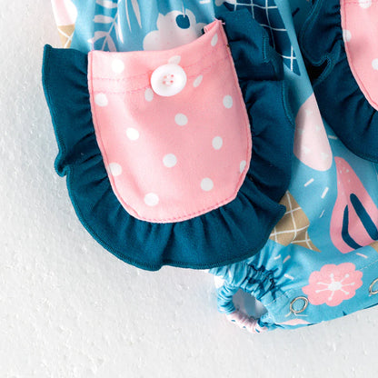 Baby Kids Summer Print Pocket Bubble Romper