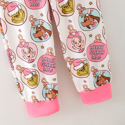 Kids Christmas Winter Grinch Sleepwear Pajamas Set