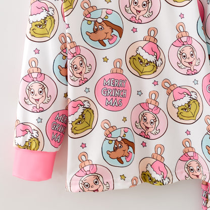 Kids Christmas Winter Grinch Sleepwear Pajamas Set