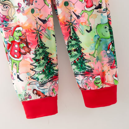 Kids Christmas Winter Grinch Sleepwear Pajamas Set