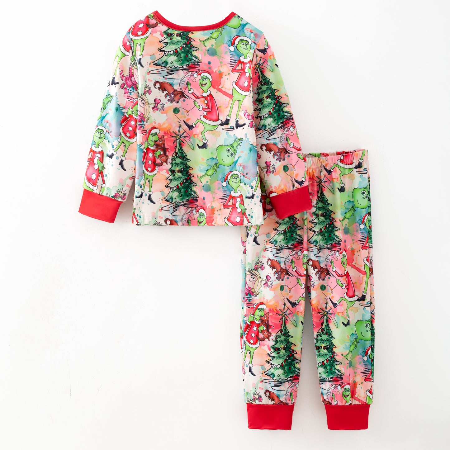 Kids Christmas Winter Grinch Sleepwear Pajamas Set