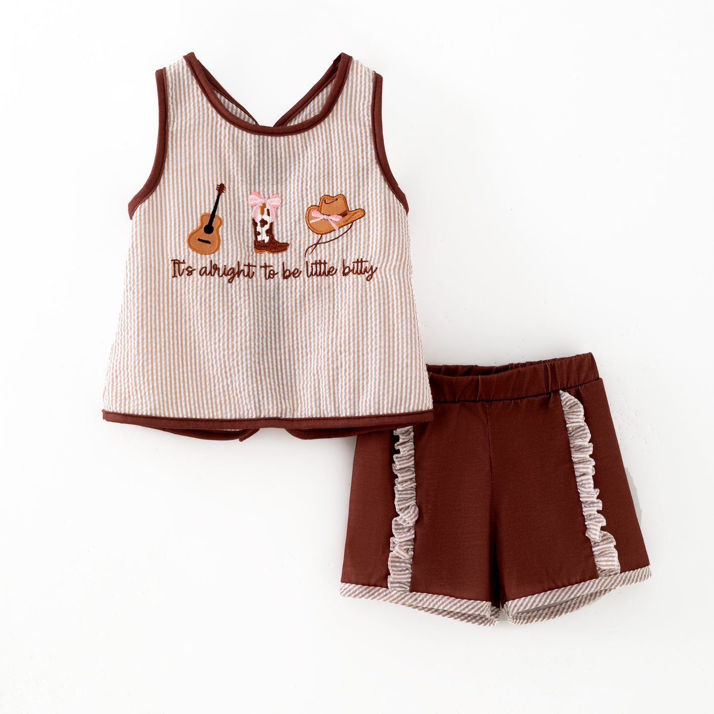 Kids Summer Fall Western Boots Farm Embroidery Sibling Clothes
