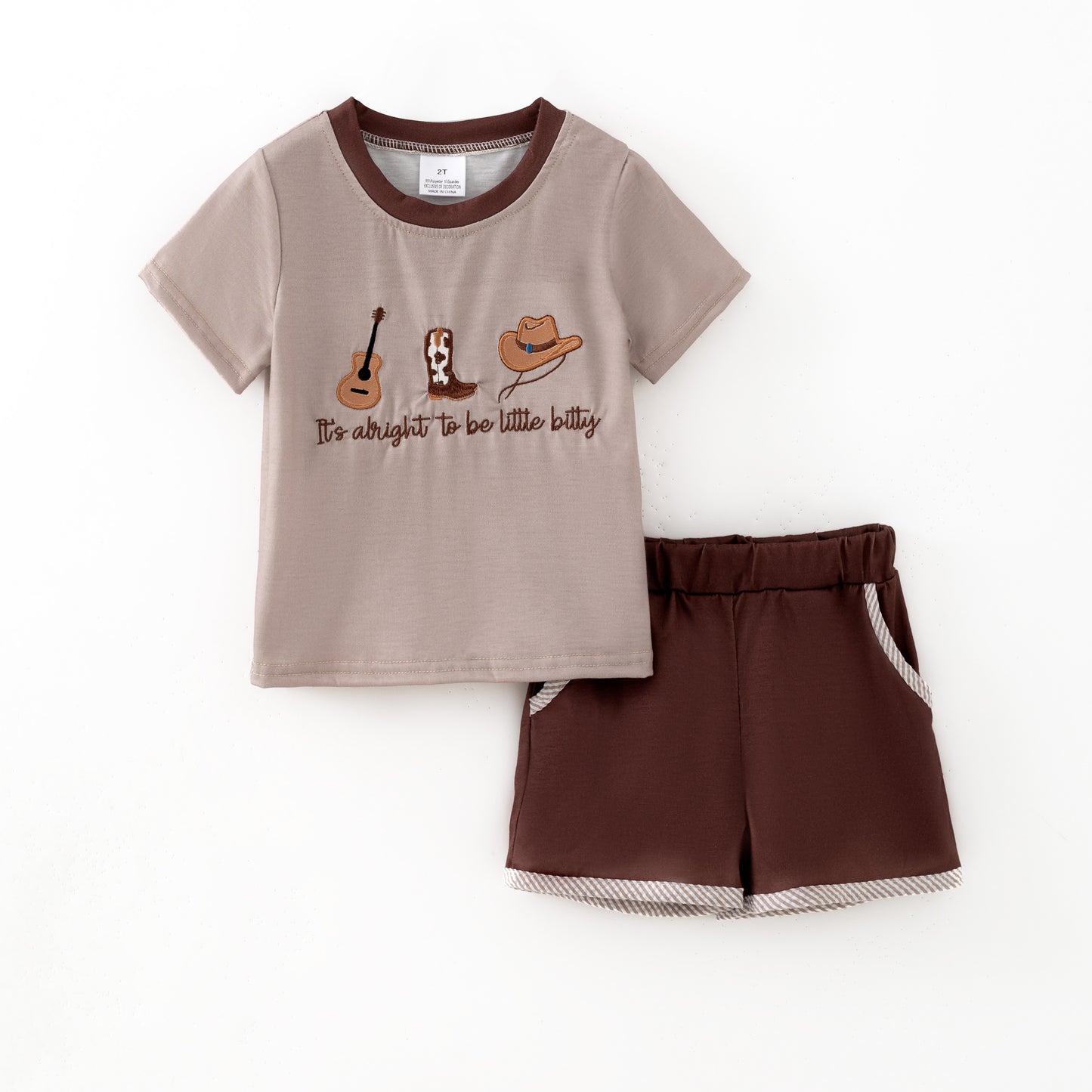 Kids Summer Fall Western Boots Farm Embroidery Sibling Clothes
