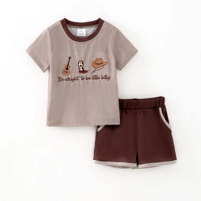 Kids Summer Fall Western Boots Farm Embroidery Sibling Clothes