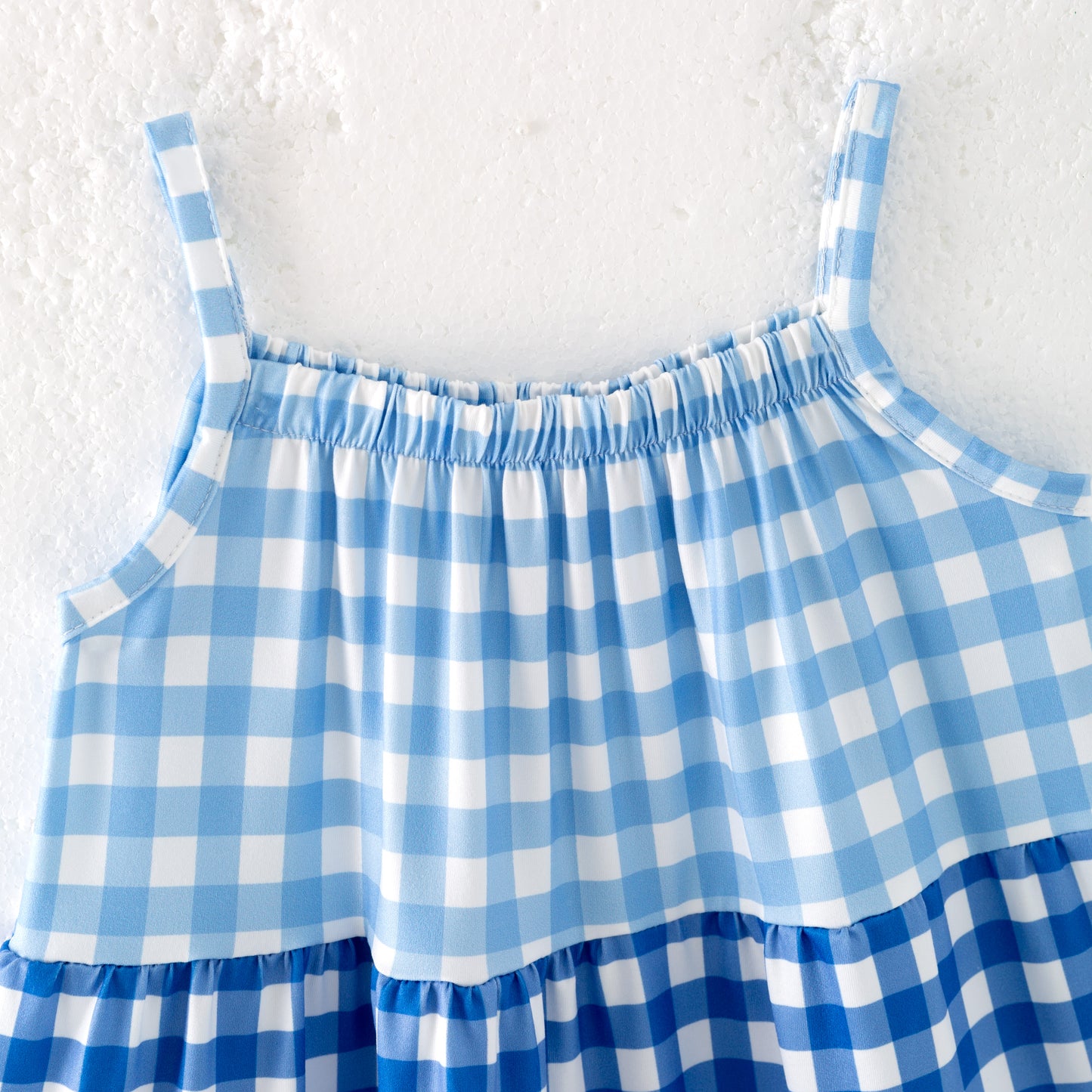 Girls Summer July 4th Red Blue Plaid Patchwork Dress