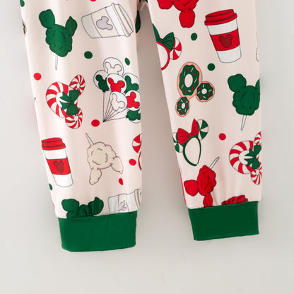 Kids Christmas Winter Cartoon Print Pajamas Pant Set