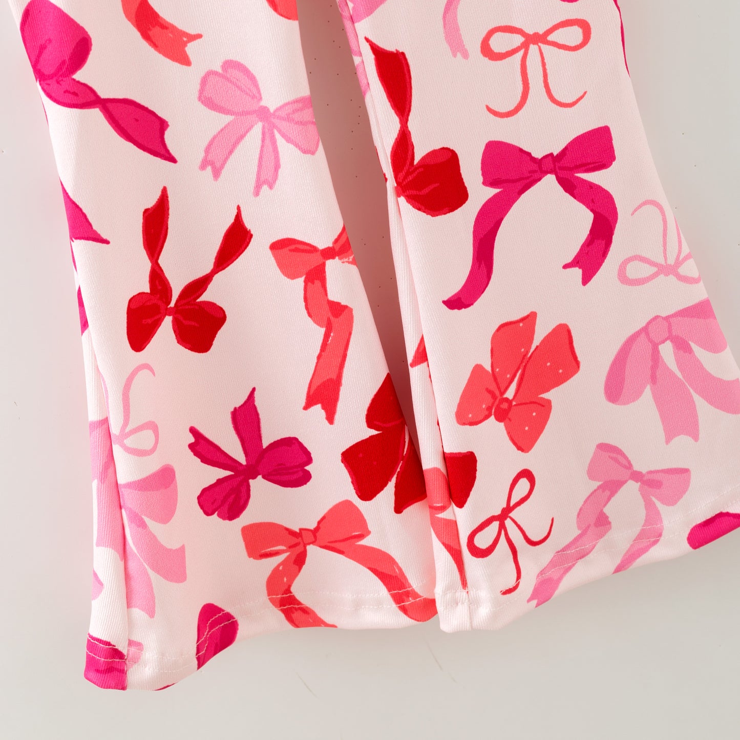 Girls Christmas Winter Pink Bow Print Sweatshirt Set