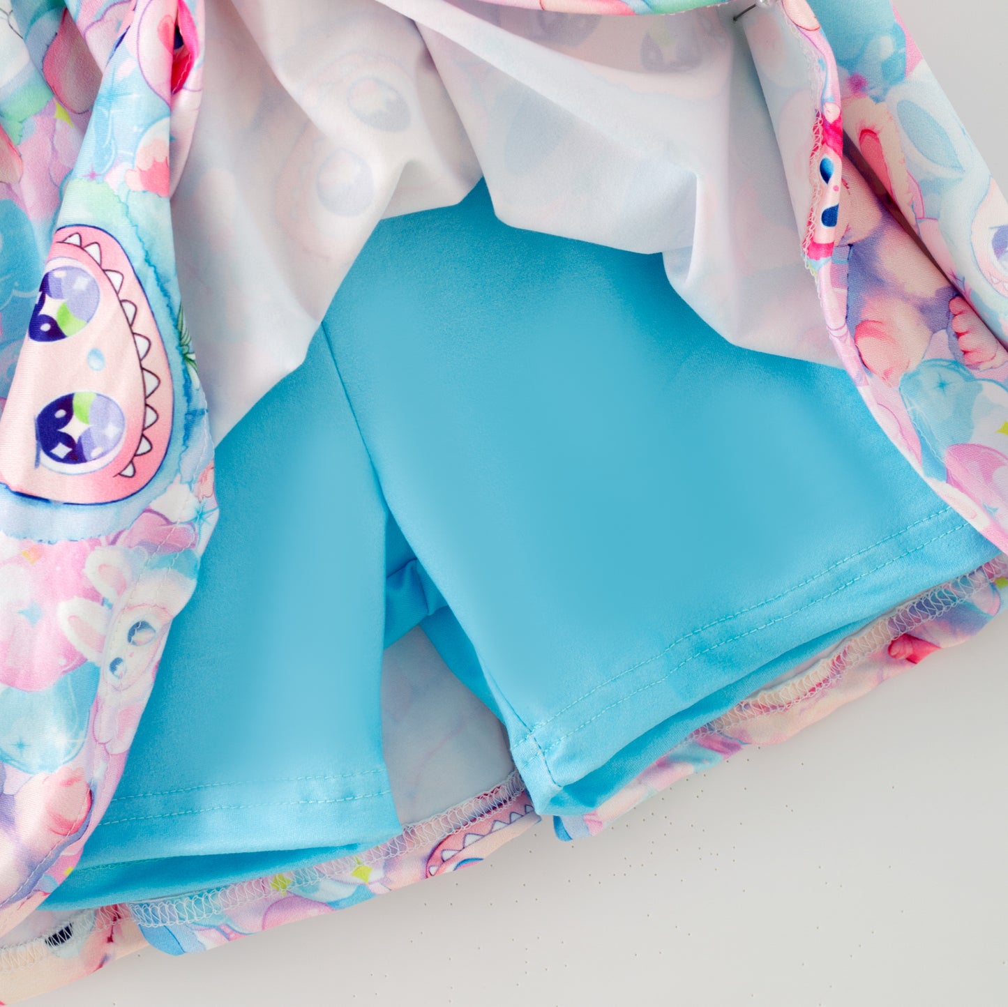 Girls Cartoon Monster Cute Print Skirt Set