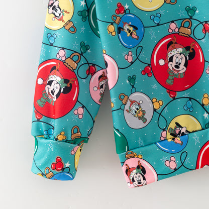 Kids Christmas Winter Cartoon Print Pajamas Pant Set