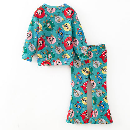 Kids Christmas Winter Cartoon Print Pajamas Pant Set