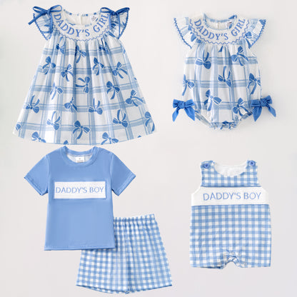 Kids "DADDY'S GIRL/BOY" Embroidered Smocked Matching Clothes
