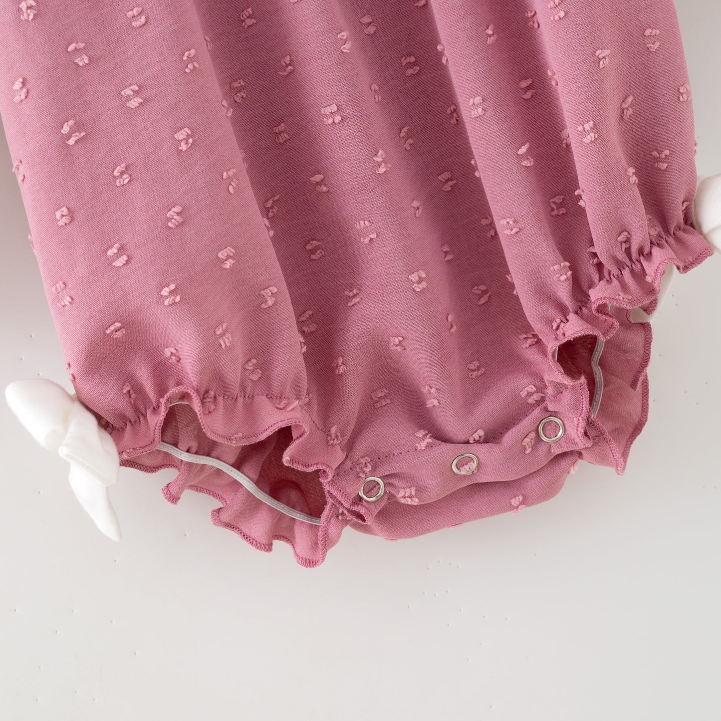 Girls’ Pink Dress with Embroidered Lettering – Polka Dot Jacquard Mesh