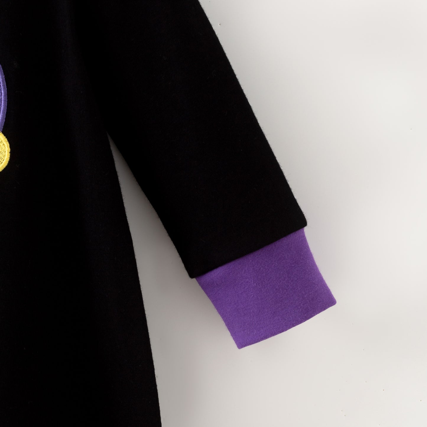 Baby Boys 2026 Mardi Gras Embroidery Black Cotton Romper